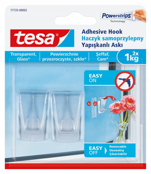 Tesa selvhæftende dekorationskroge, transparente