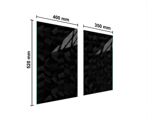 GLASBESKYTTELSESPLADE TIL KOMFUR 75x52 SORT