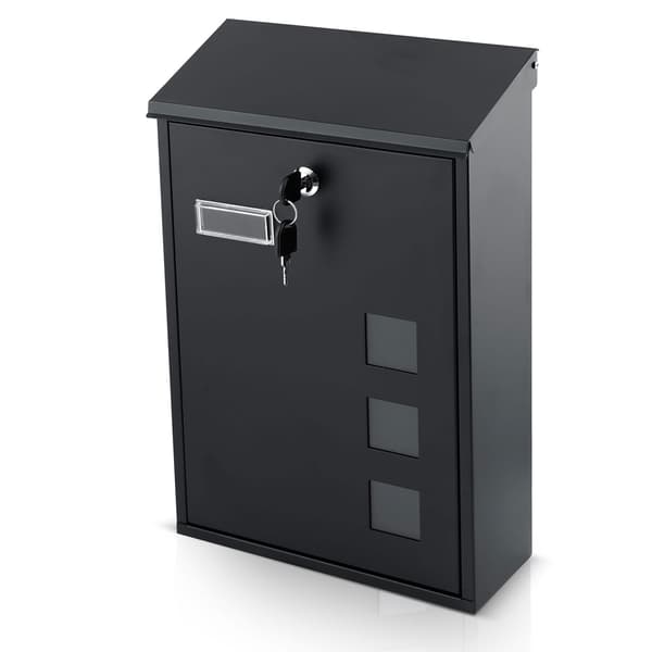 Postkasse 39x25,5x12 cm sort HM-864