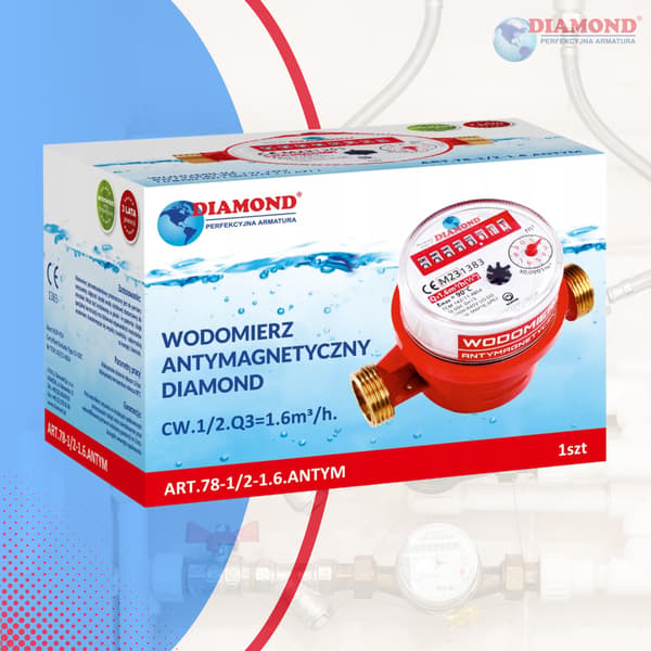 ANTIMAGNETISK VATTENMÄTARE 1/2'' 2,5 m3 VARMVATTEN