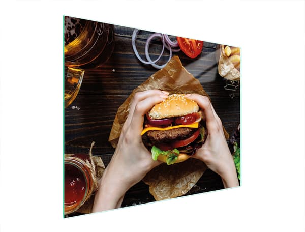 GLAS SKÄRBRÄDA 52x40 HAMBURGARE
