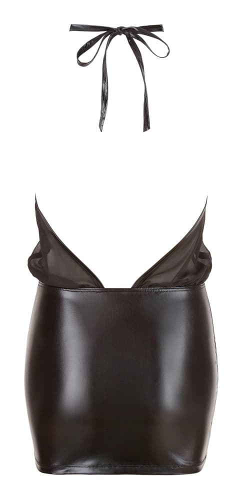 Cottelli PARTY Sort minikjole med glitrende bund og mesh-top S