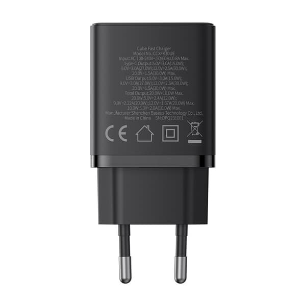 Cube Pro 30W USB-C USB-A -seinälaturi - musta