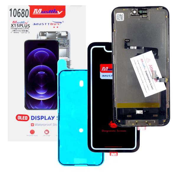 Mjuk OLED-display Programmerbar LCD för Apple iPhone 15 Plus Diagnostik