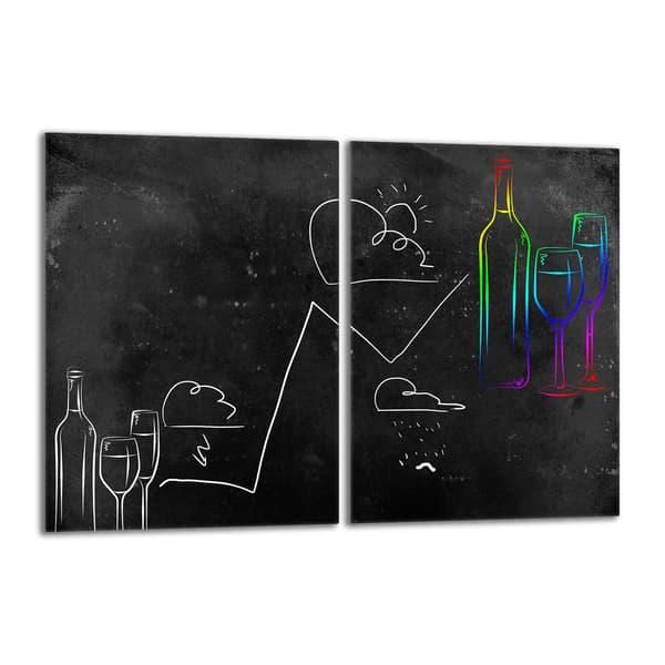 Glasbeskyttelsesplade til komfur 2x40x52 Sort