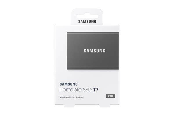 Samsung SSD T7 Portable 2TB Grå Ekstern Harddisk, USB Type-C