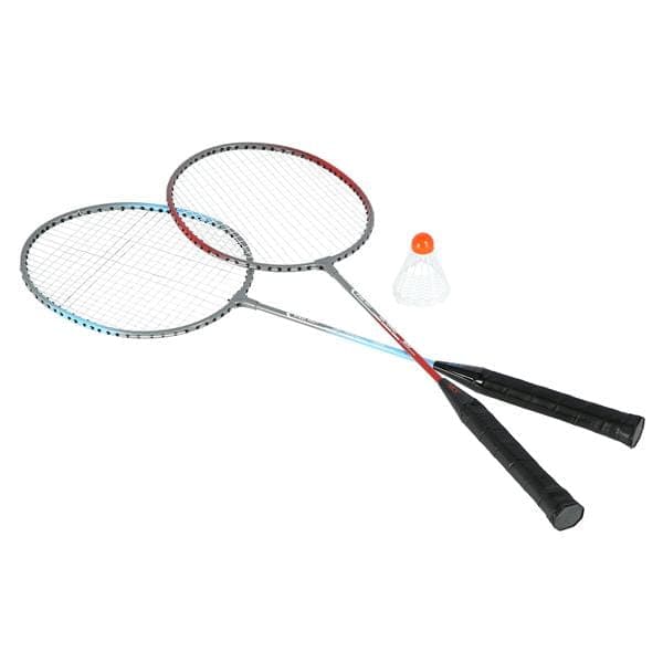 NRZ002 STÅL / BADMINTON SET 2 RACKETAR + NILS SHUTTLE