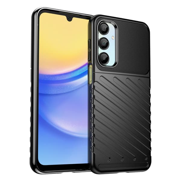 Pansret silikone cover til Samsung Galaxy A26 Thunder - sort