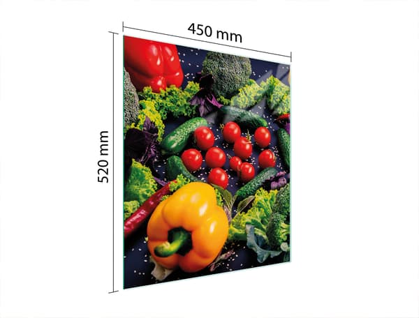 GLAS SKÆREBRÆT 45x52 GRØNTSAGER