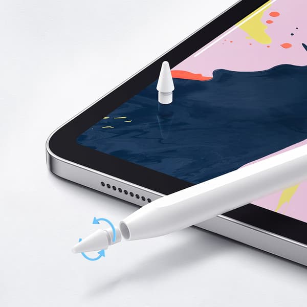 Aktiv stylus med 2 utbytbara spetsar - vit