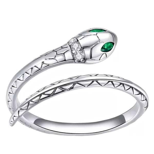Anillo de serpiente ajustable de plata S925
