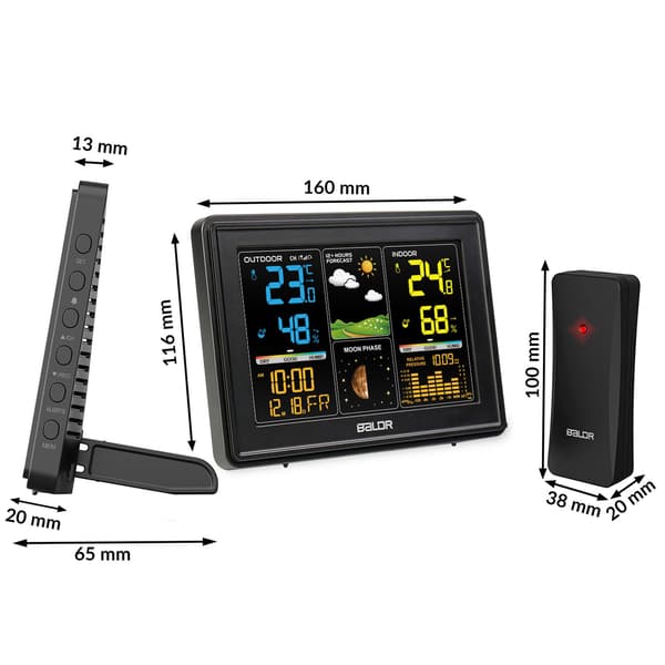 Väderstation med display BD-907 svart
