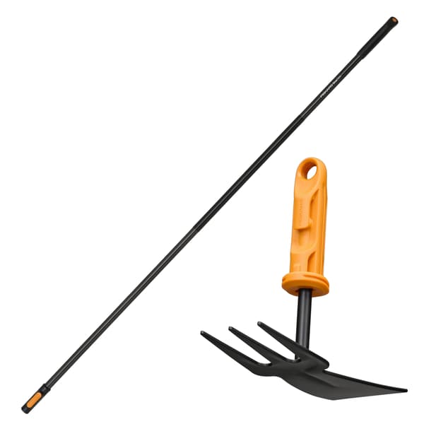 FISKARS ONECLICK Trädgårdshacka med gaffel 5 cm + handtag 161 cm