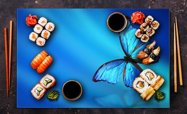 Lasinen suojalevy liedelle 80x52 Butterfly
