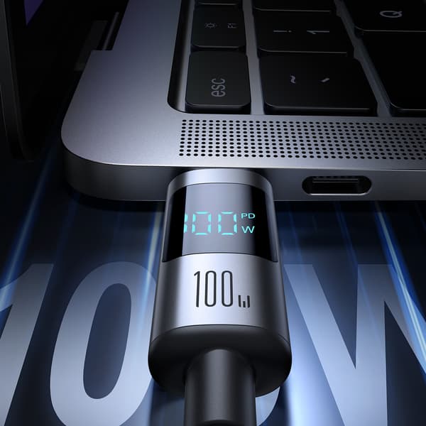USB-C 100W 1,2m skærmkabel - sort