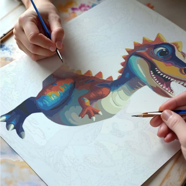 Måla efter nummer-bild 40x50 cm Massido Dino