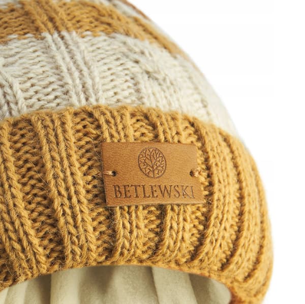 BCDZ-P2 C.BEIGE Randig mössa för barn VINTER