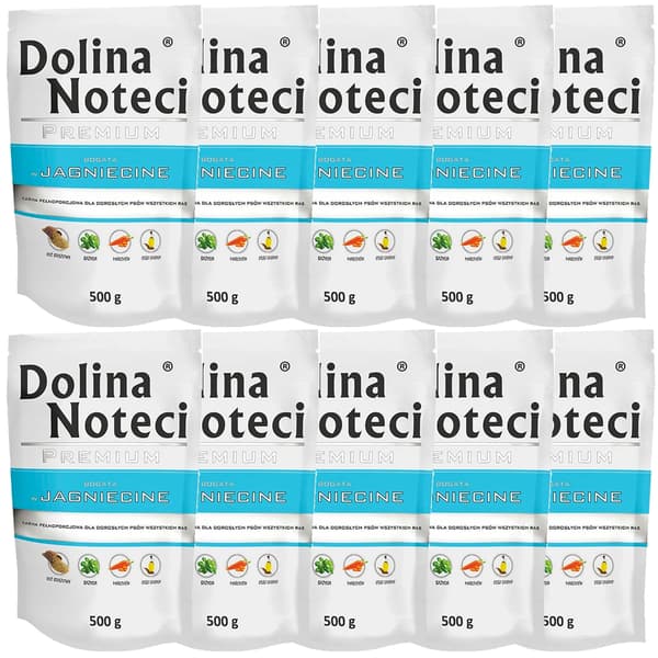 Dolina Noteci Premium våtfoder för hundar med lamm 10x500g
