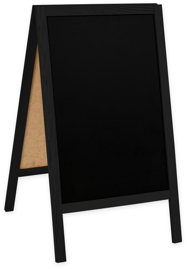 Klassisk L-træskilt (61x118 cm) - sort