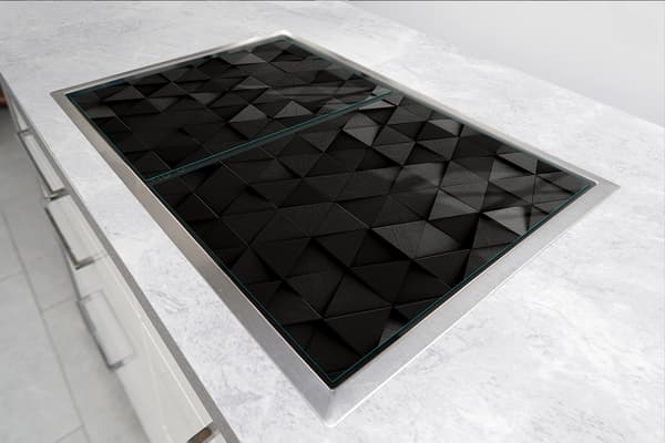 GLASBESKYTTELSESPLADE TIL KOMFUR 90x52 SORT