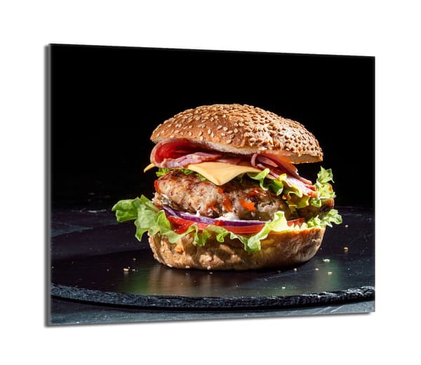 Skyddsplatta i glas för spis 60x52 Hamburger