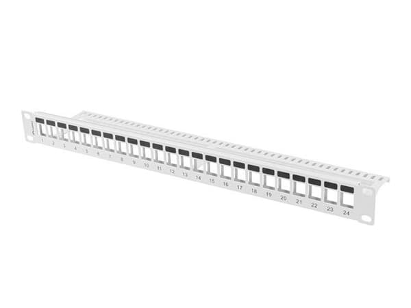 Lanberg PPKS-1024-S 24 port 1U 19" patchpanel til Keystone-moduler grå
