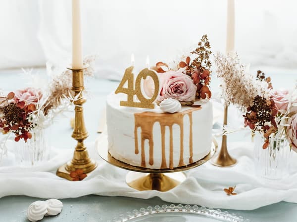 Fødselsdagslys NUMMER 40 GULD GLITTER