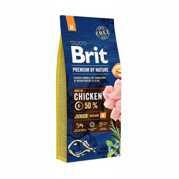 Tørfoder til hunde Brit Premium By Nature Junior M 15 kg