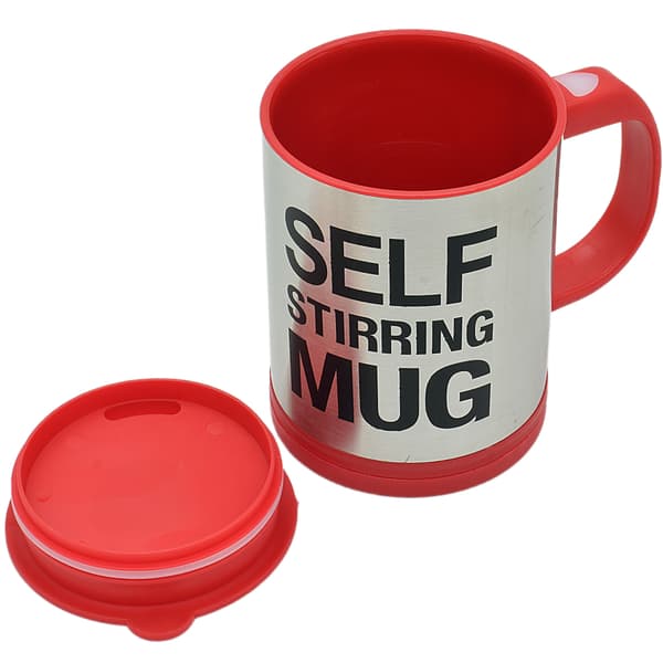 Termisk självomrörande kaffe-/temugg röd 350 ml