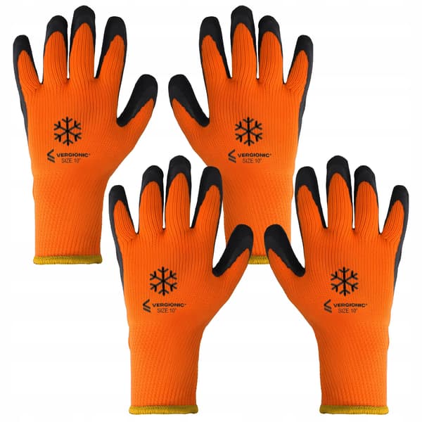 VERGIONIC 25 cm vinterarbejdshandsker 2 par beskyttelseshandsker