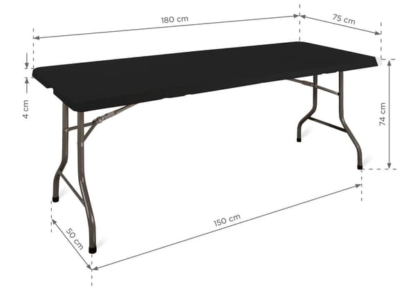 Tapahtumapöytä 180x75cm - Musta