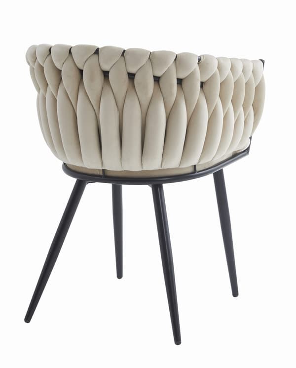 ORION stol - beige velour / sorte ben x 2