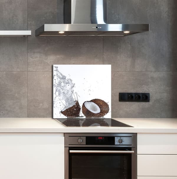 GLASPANEL FÖR KÖK 65x60 Kokosnöt