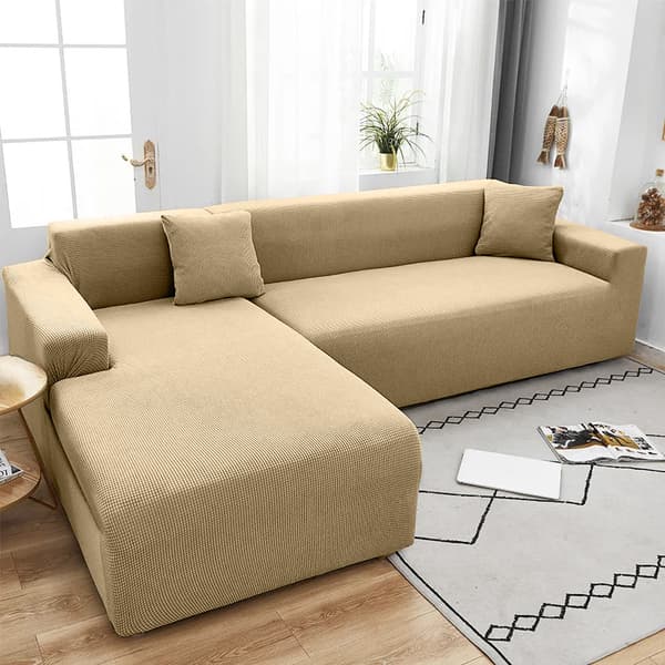 Sofabetræk til sofabed 4-personers kamel jacquard