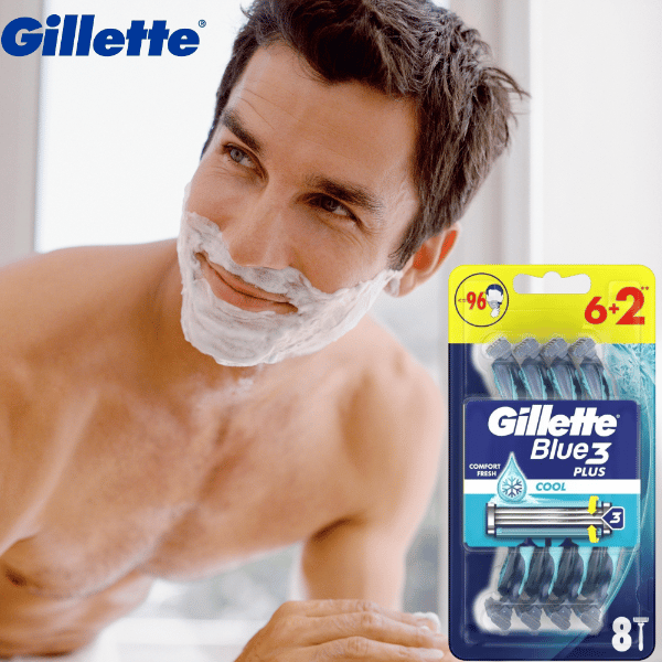 Gillette Blue3 Plus Cool engångsrakhyvlar 6+2 st