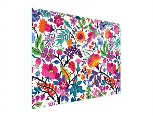 SKÄRBRÄDA I GLAS 52x40 BLOMMOR
