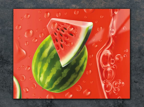 GLAS SKÄRBRÄDA 30x22 VATTENMELON