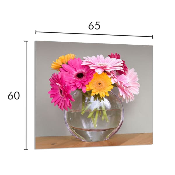 GLASPANEL FÖR KÖK 65x60 Blommor