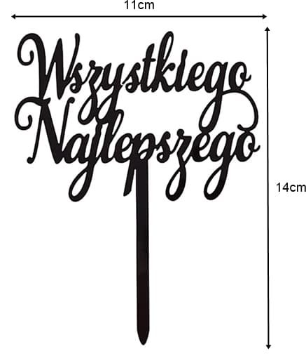FØDSELSDAGSKAGETOPPING, Sort Akryl