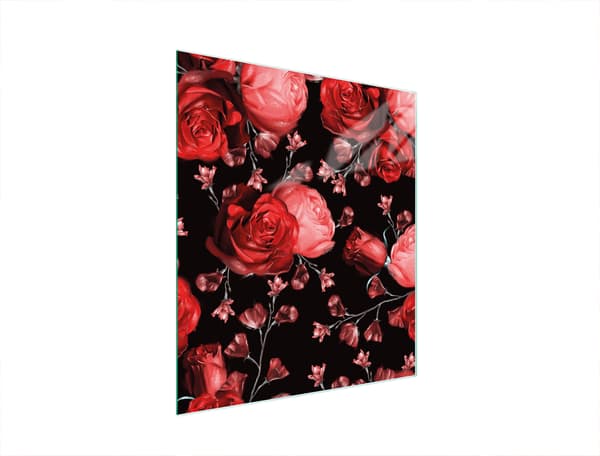 SKÄRBRÄDA I GLAS 45x52 ROSOR