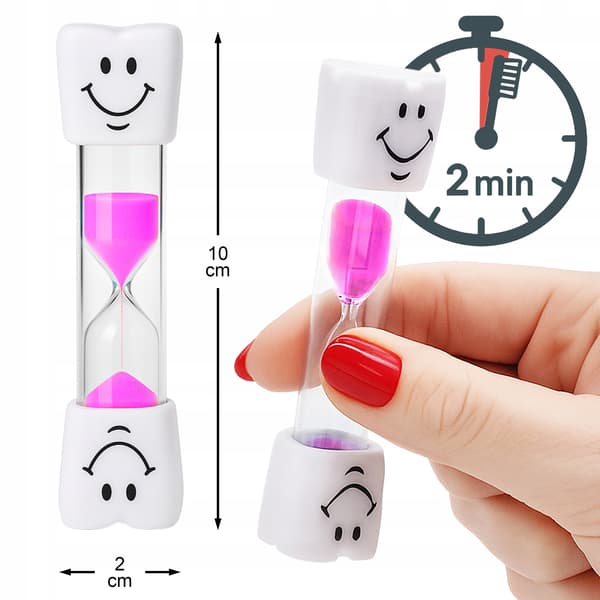 PRECISE TOOTH Timglastimer för tandborstning för barn ROSA