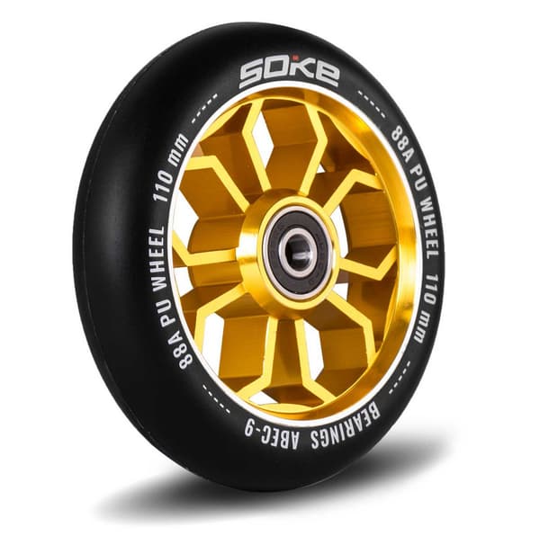 Scooterhjul 110 mm guld 2 st