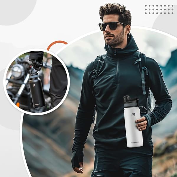 Termocykelflaska för drycker 620 ml - vit