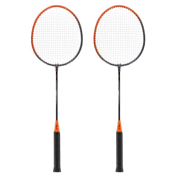 NRZ005 STÅL / BADMINTON SET 2 RACKETAR + NILS SKYDD