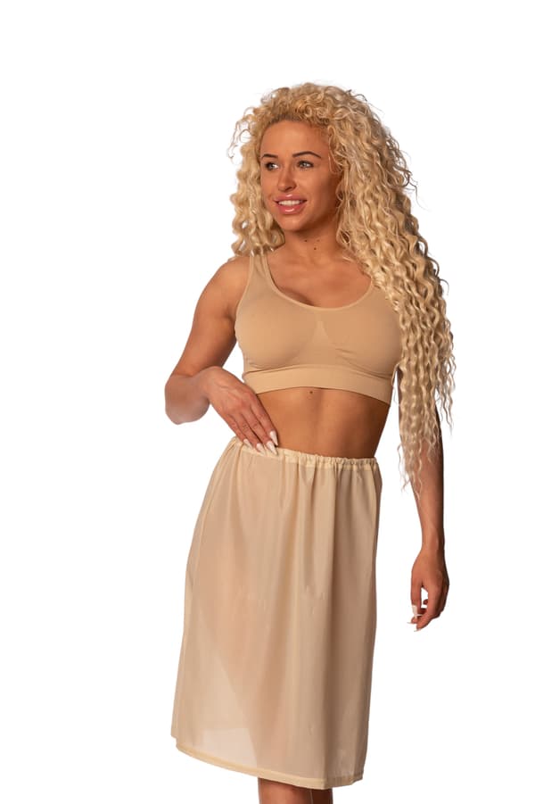 Halvkjol damundertøj beige glat XL