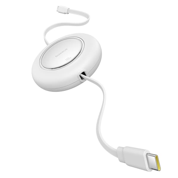 Utdragbar USB-C-kabel 100W 2m - Vit