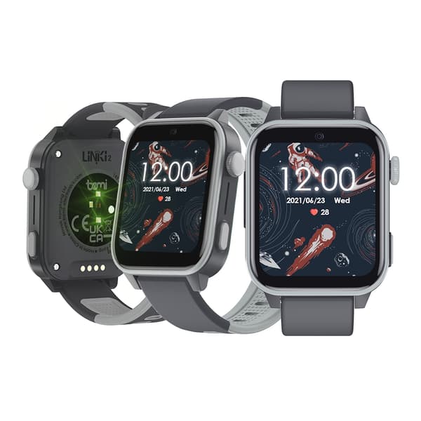 Bemi Linki2 4G LTE GPS LBS Smartklocka för barn, pulsmätare, termometer, grå