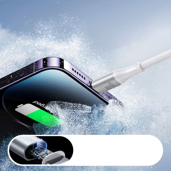 USB-C - iPhone Lightning 30W 2m Kabel - Vit