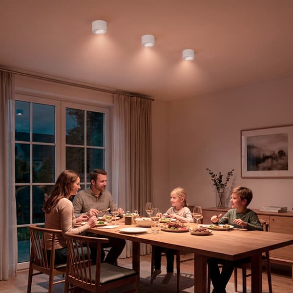 Väggmontering halogenspot rörlig rund vit 50mm AMAT-S LUMILED
