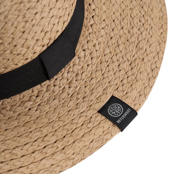 BSK-02 BEIGE PANAMA raffia strandhatt